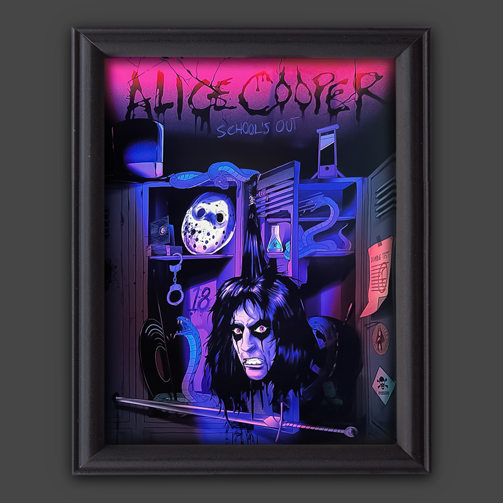ALICE COOPER: SCHOOL'S OUT 50TH ANNIVERSARY POSTER (ALMA MATER VARIANT)