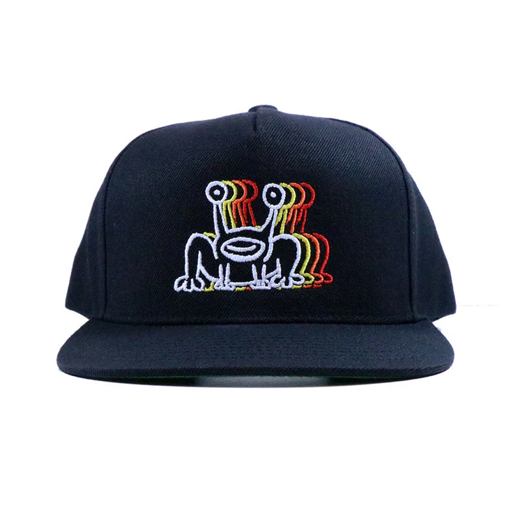 Triple Frog Black Snapback
