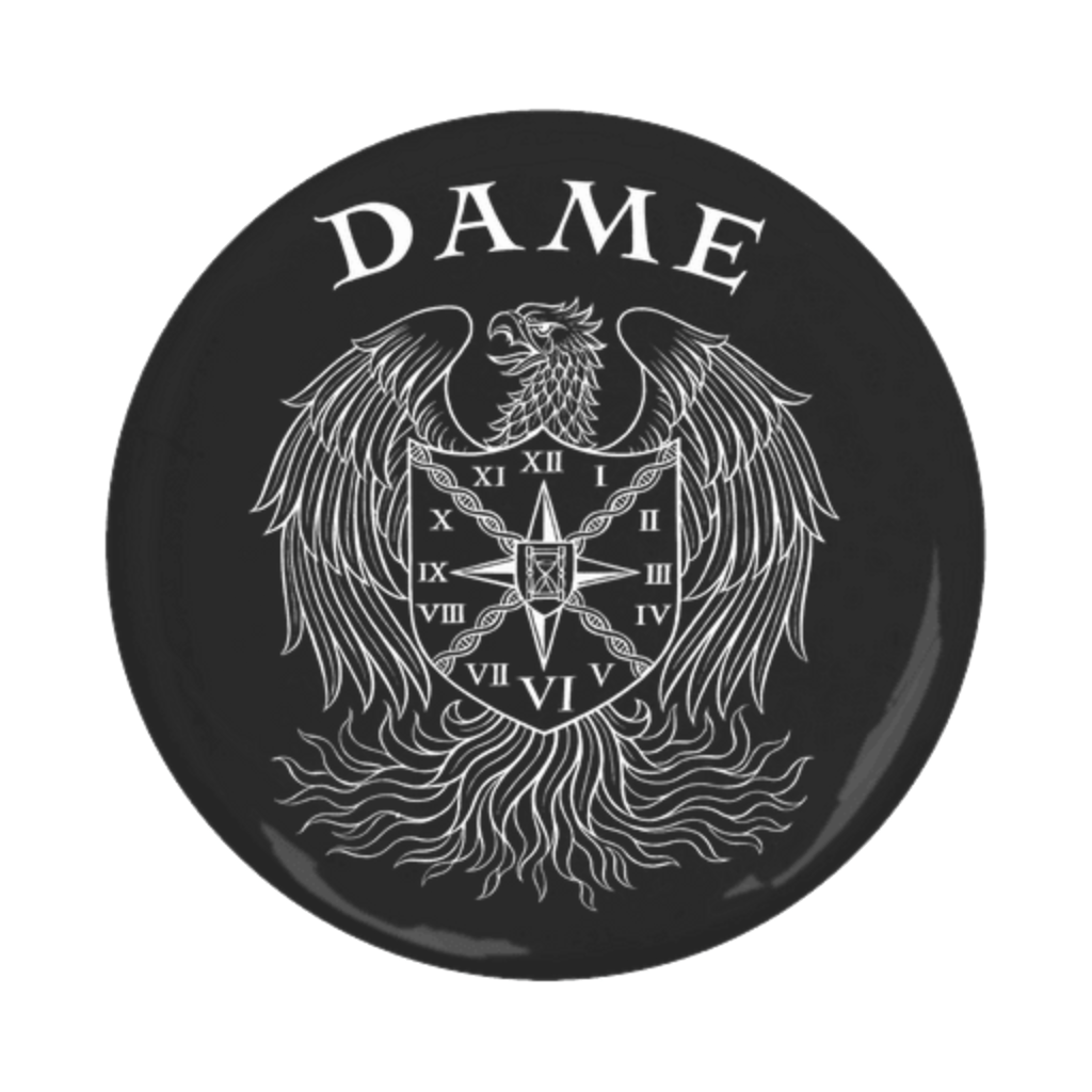 Black DAME Logo Button