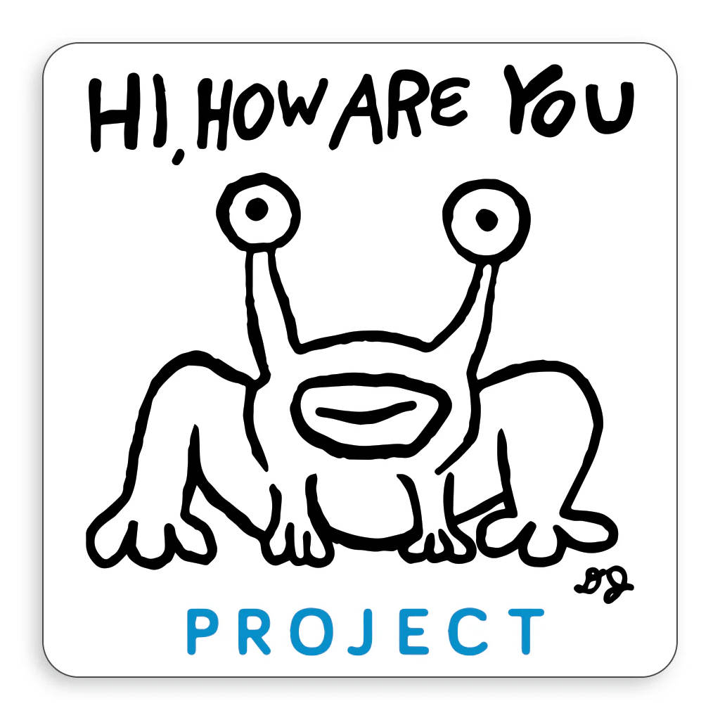 Hi, How Are You White Frog Sticker