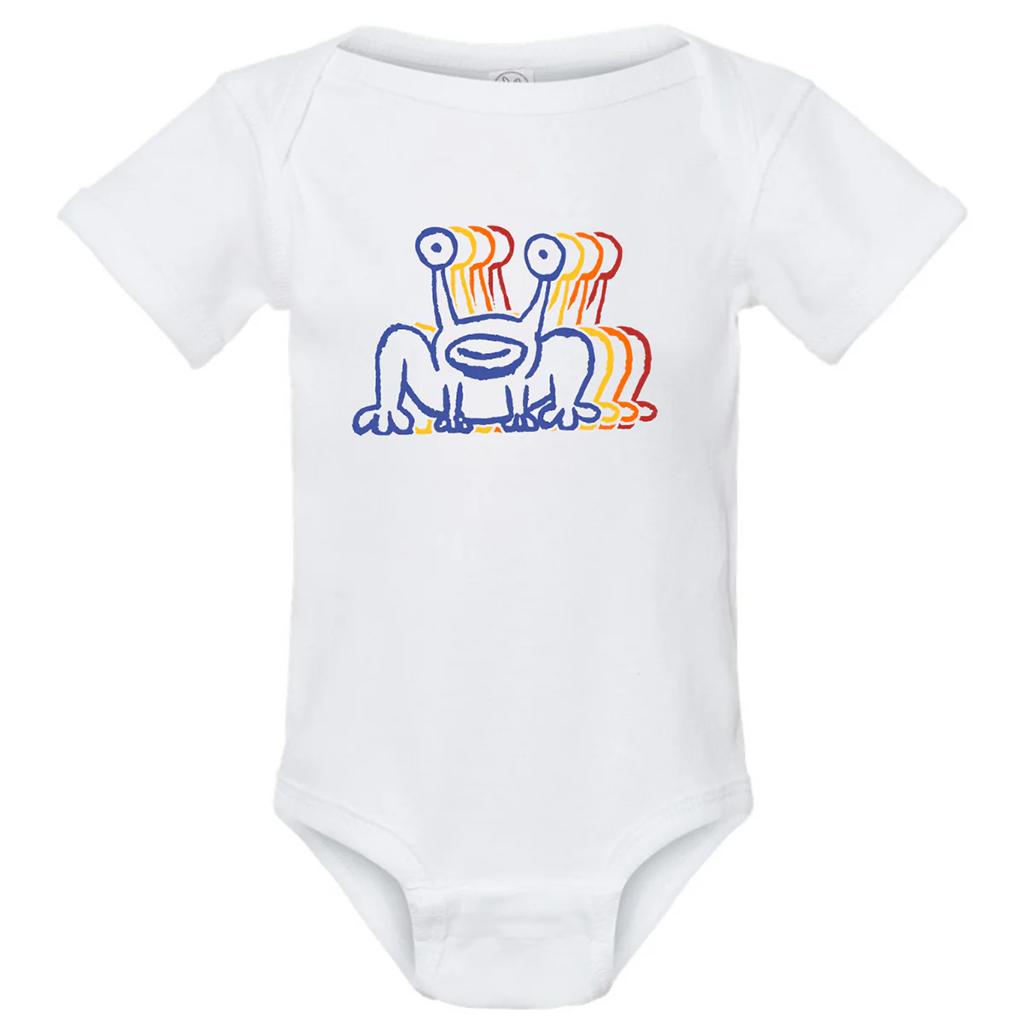 Triple Frog White Onesie