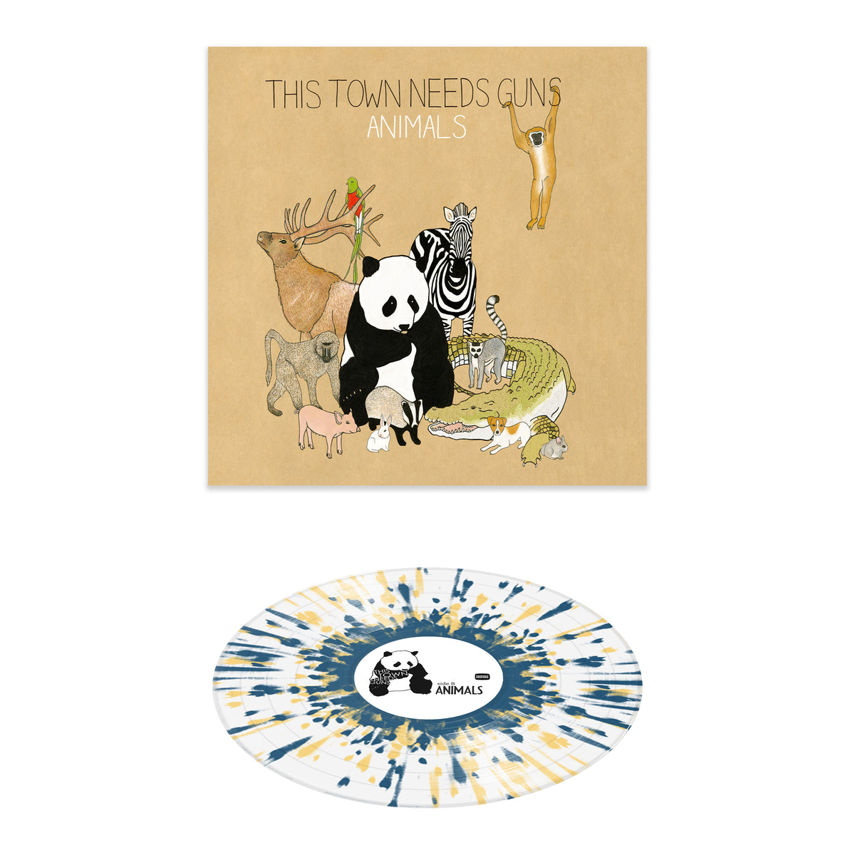 Animals - 12" Clear w/ Mustard & Aqua Blue Splatter Vinyl
