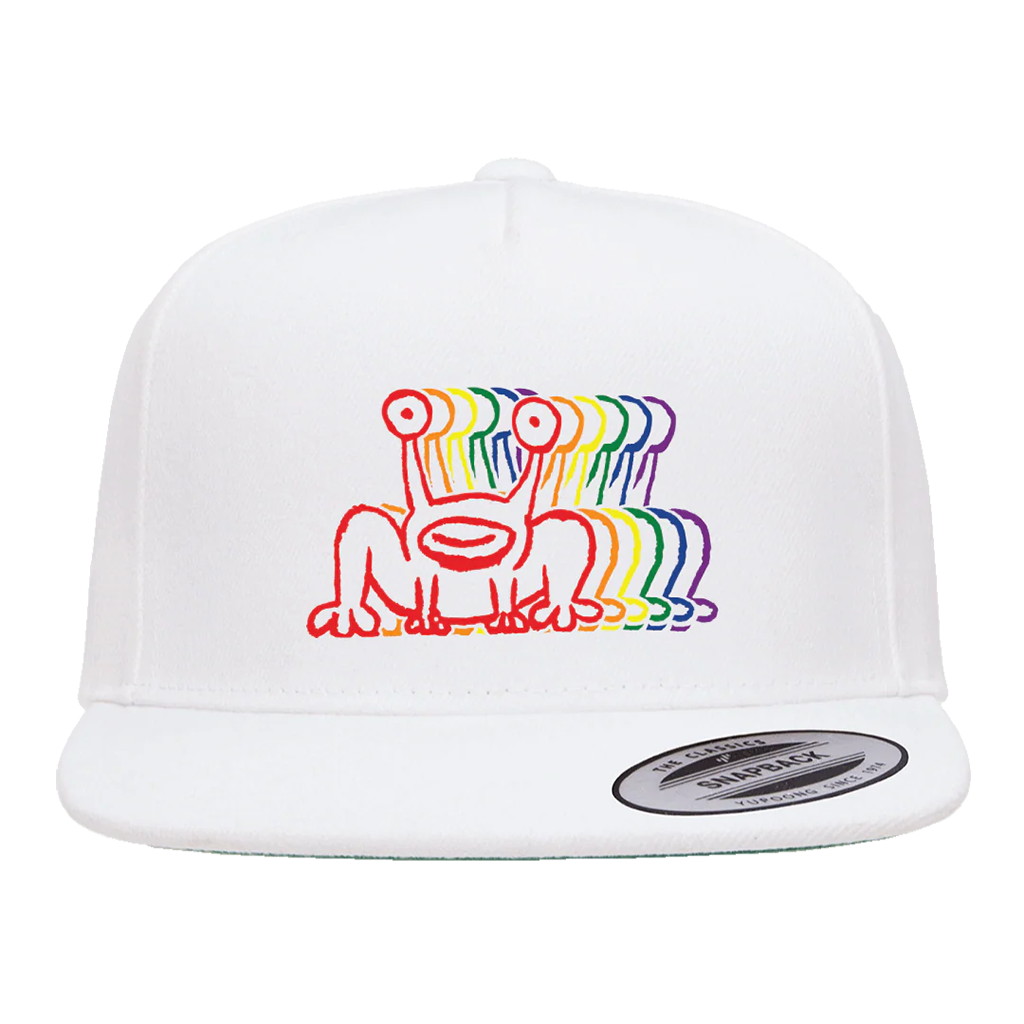Triple Frog White Snapback