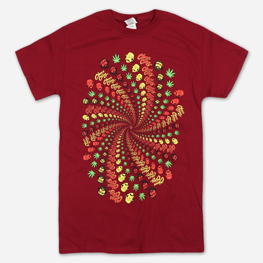 3-D Spiral Dark Red T-Shirt