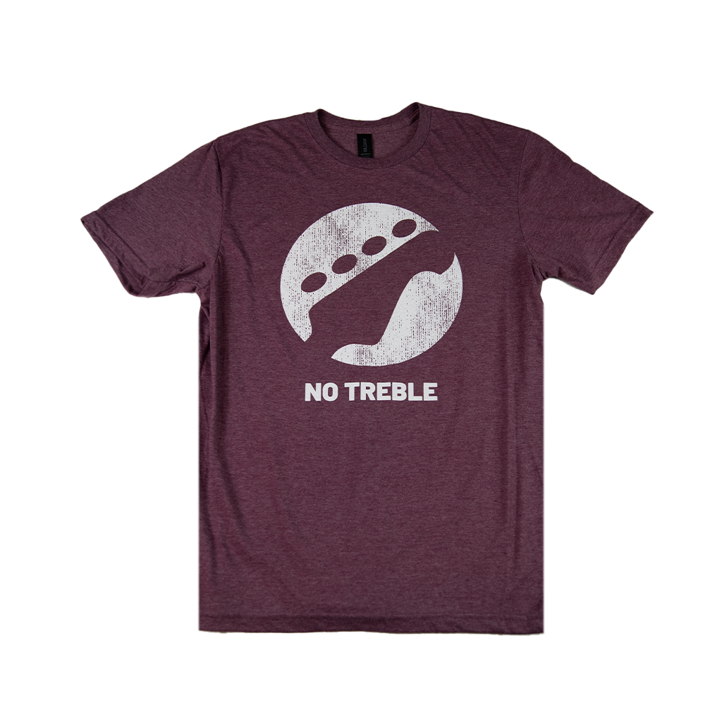 No Treble Distressed Logo Heather Maroon T-Shirt