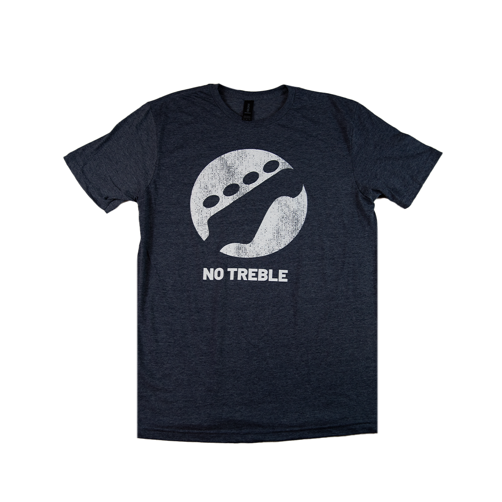 No Treble Distressed Logo Heather Navy T-Shirt