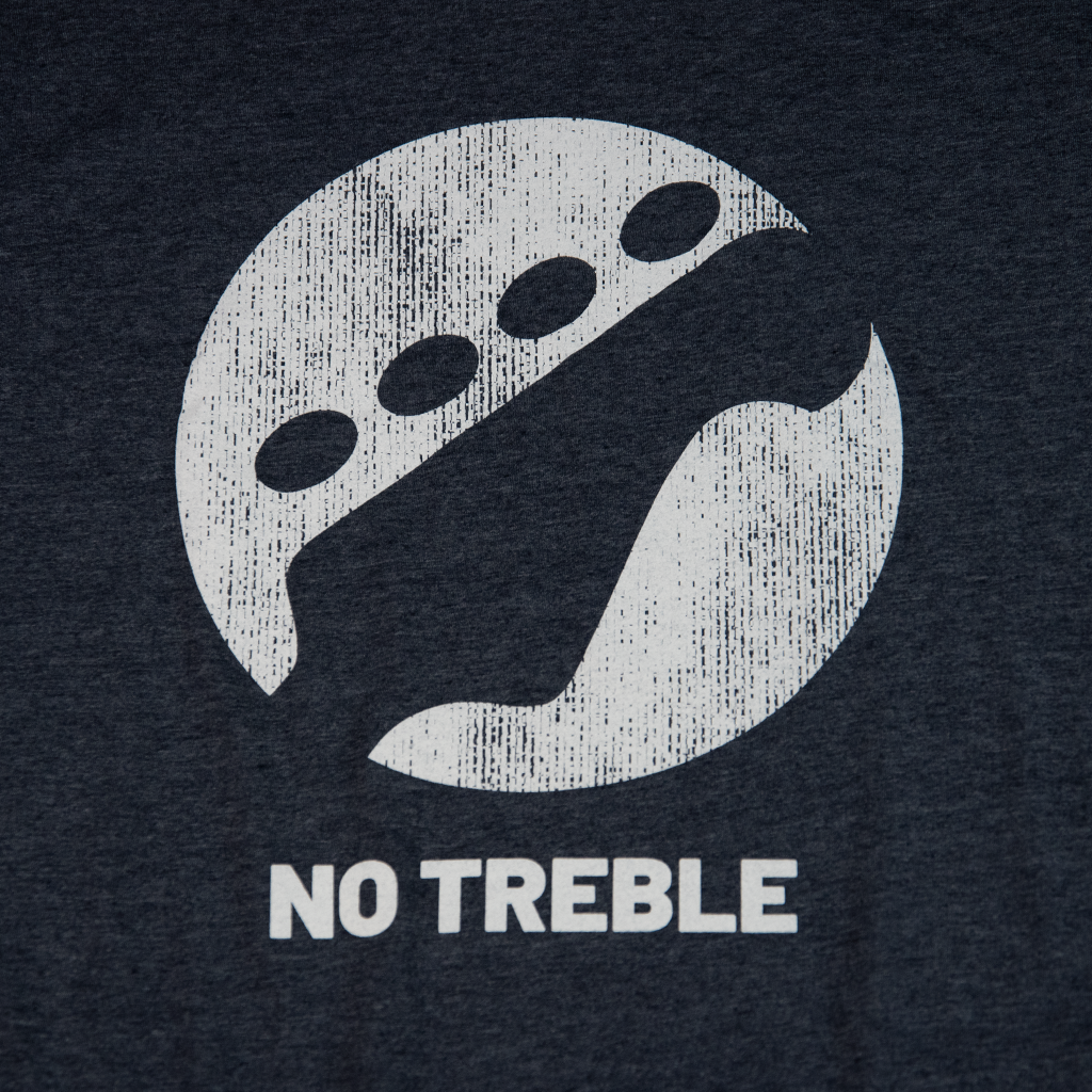 No Treble Distressed Logo Heather Navy T-Shirt