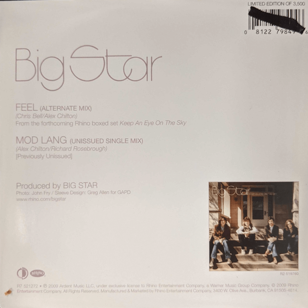 Big Star – Feel (Alternate Mix) / Mod Lang (Unissued Single Mix)