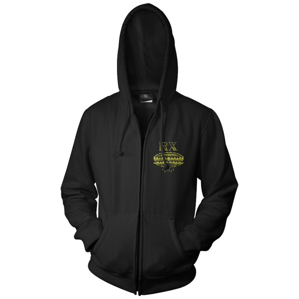 Bloom Black Zip Up Hoodie