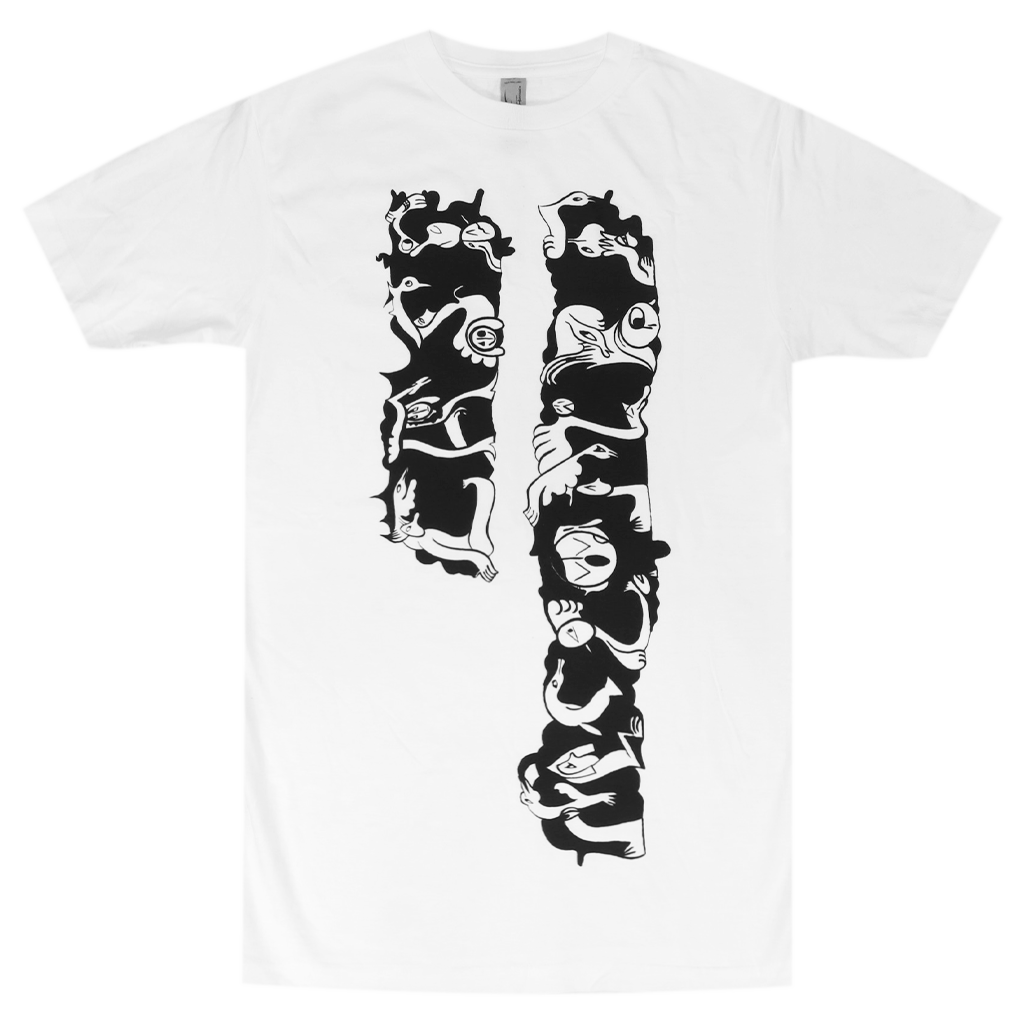 Chris Lux Animal Lettering White T-Shirt (Black Print)