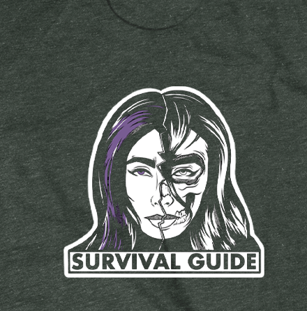 Survival Guide Kat Tri-Hunter Green T-Shirt