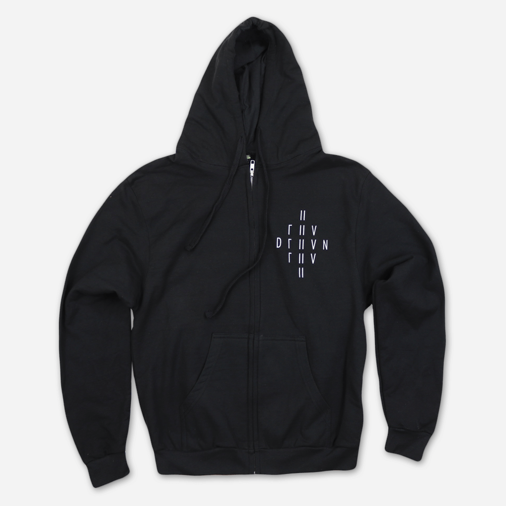 2018 Black Hooded Zip Sweatshirt