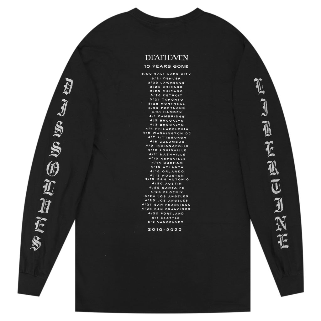 10 Years Gone Black Long Sleeve Tour T-Shirt