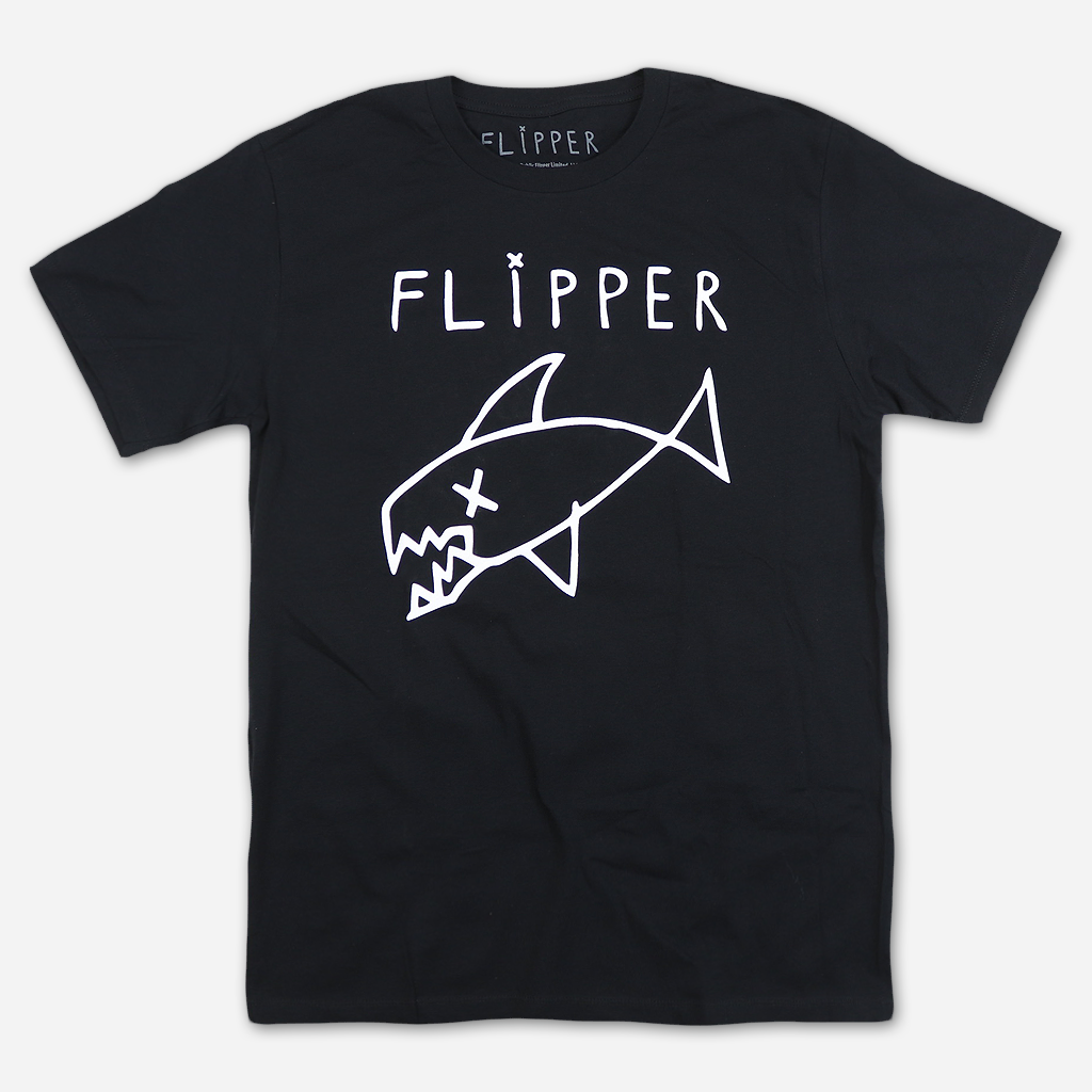 Flipper 40th Anniversary Classic Long Fish Black T-Shirt