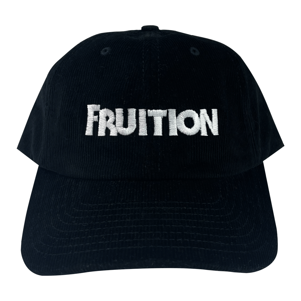 Corduroy Black Embroidered Hat