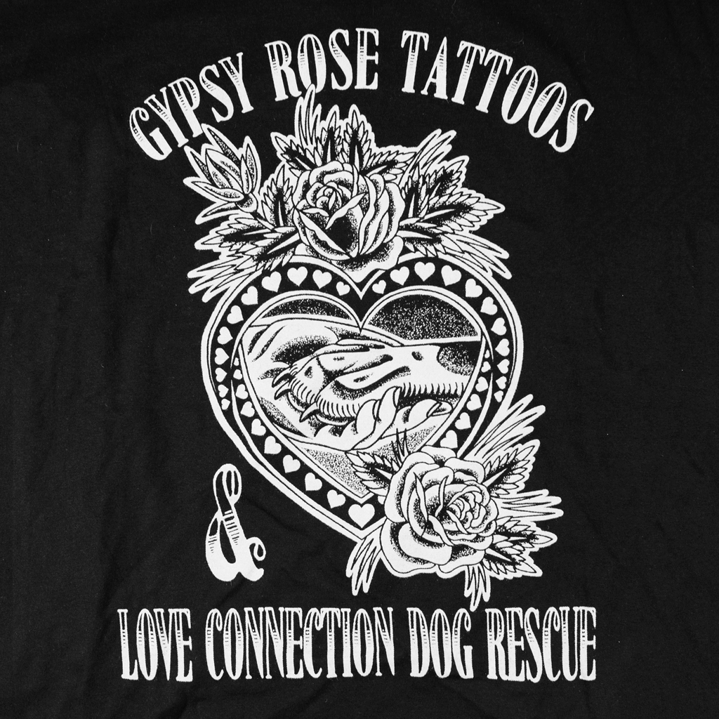 Gypsy Rose Tattoo | Love Connection Black T-Shirt
