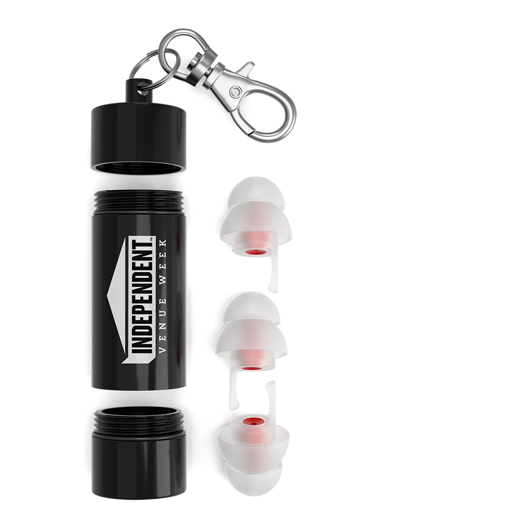 Independent Venue Week Ear Plugs And Keychain