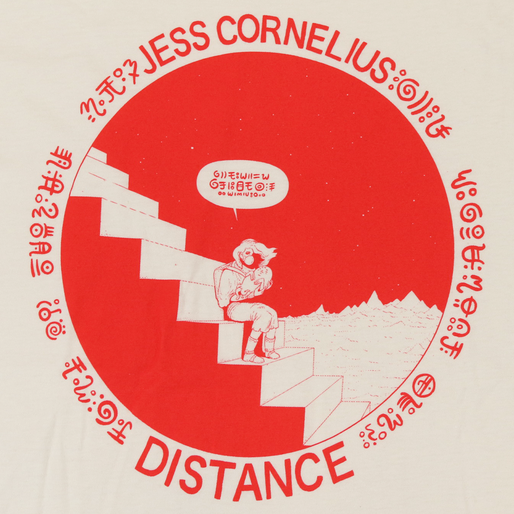 Distance Red Logo Cream T-Shirt