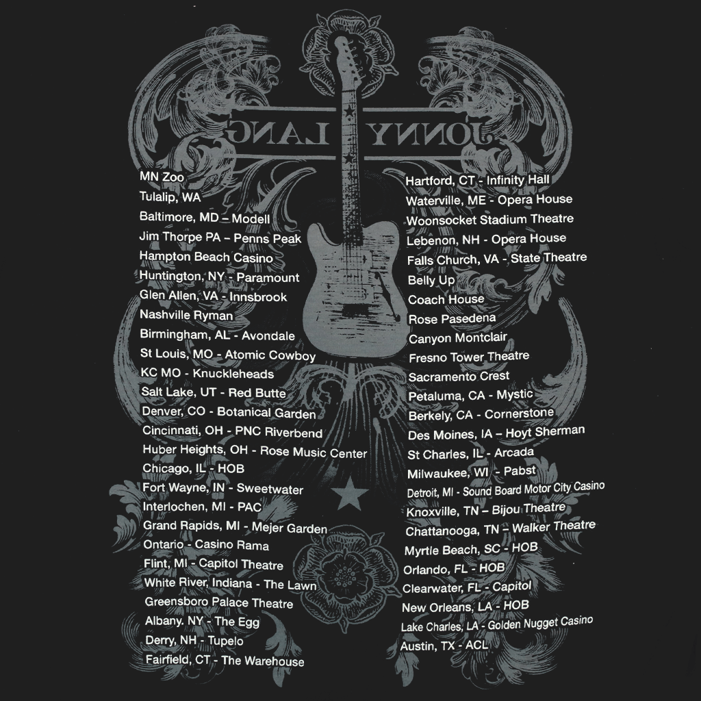 Guitar Tour Unisex Black T-Shirt