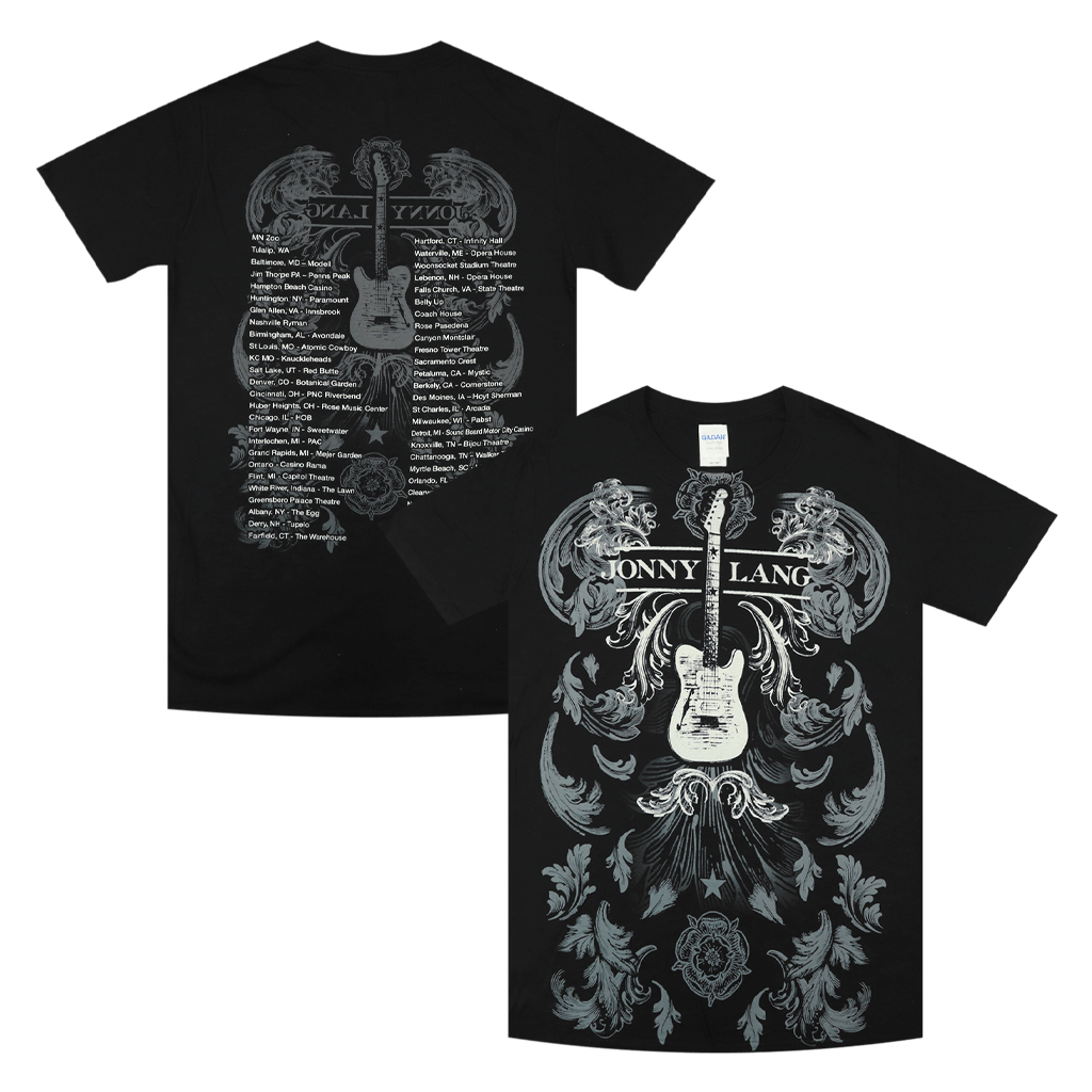 Guitar Tour Unisex Black T-Shirt