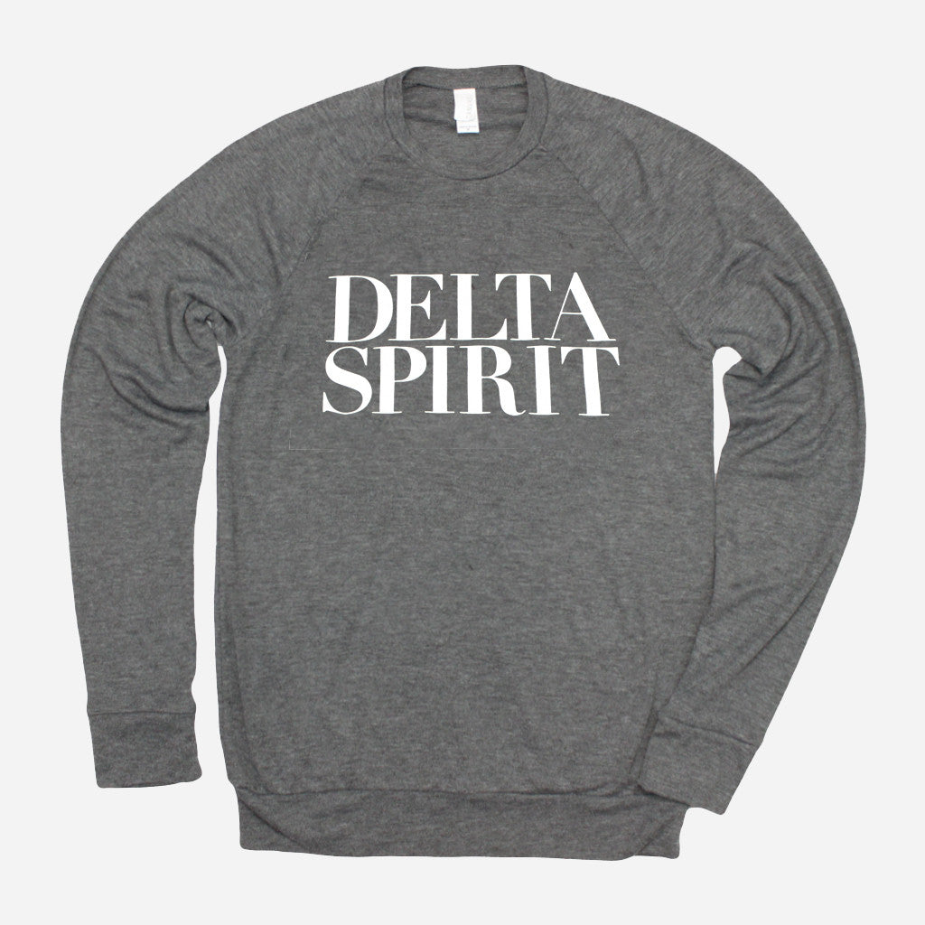 Delta Spirit Logo Heather Grey Poly-Cotton Long Sleeve