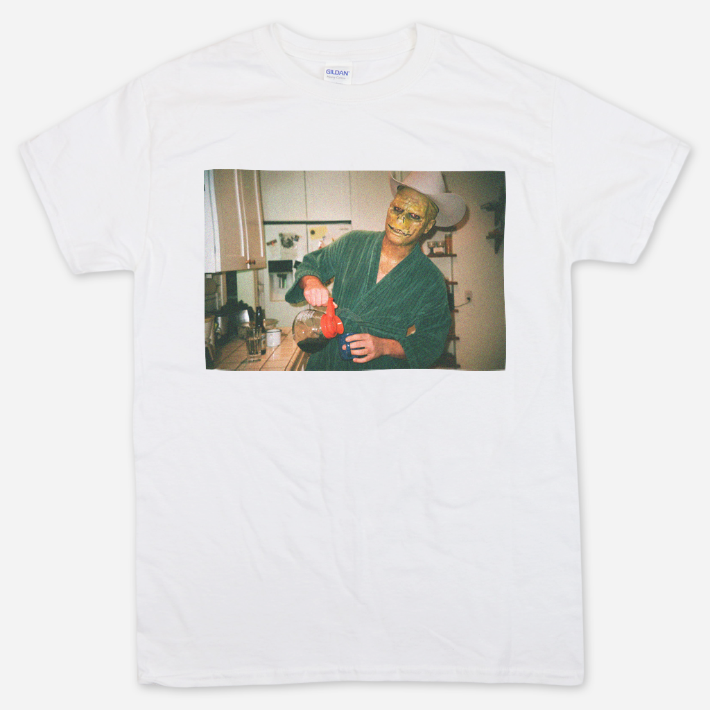 Lizard Man Coffee White T-Shirt