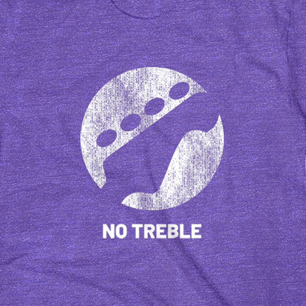 No Treble Distressed Logo Heather Purple T-Shirt