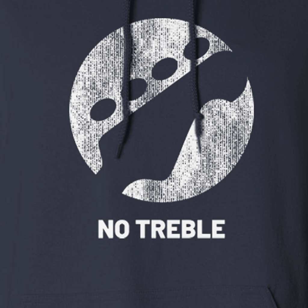 No Treble Distressed Logo Navy Hoodie