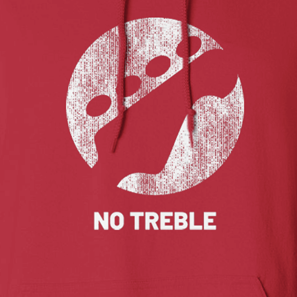 No Treble Distressed Logo Red Hoodie