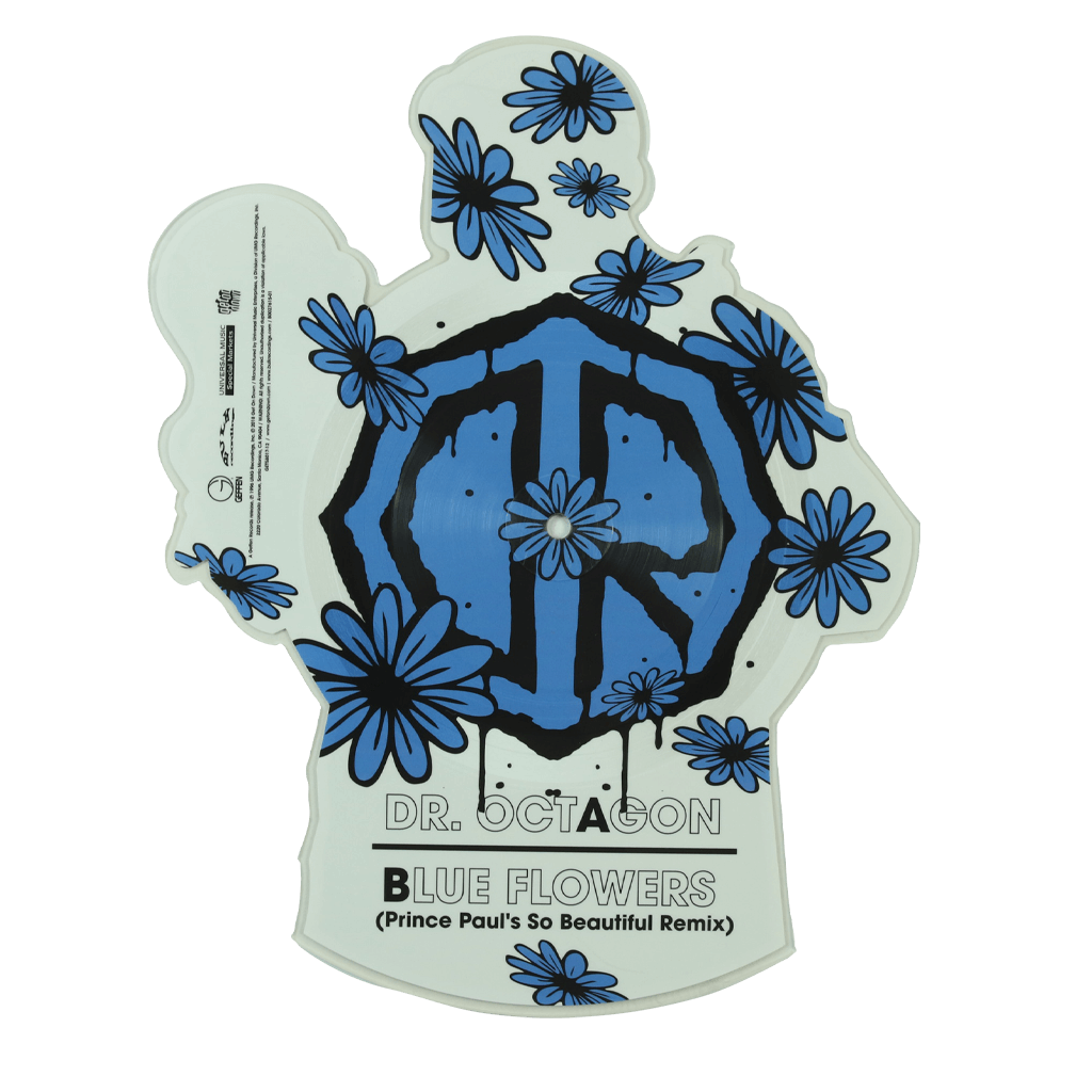 Octagon Octagon/Blue Flowers Shaped Vinyl