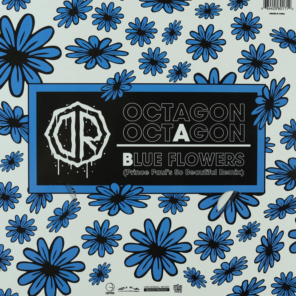 Octagon Octagon/Blue Flowers Shaped Vinyl