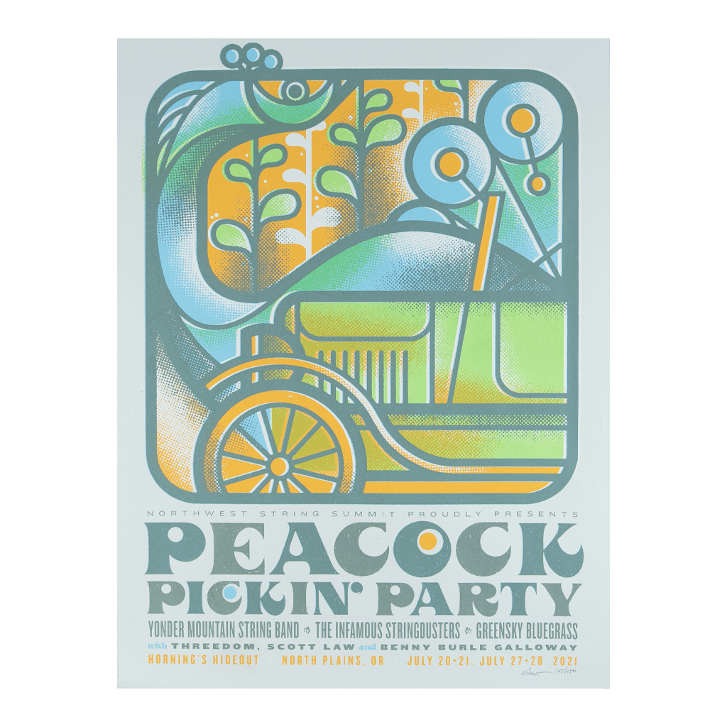 2021 Peacock Pickin' Party Poster