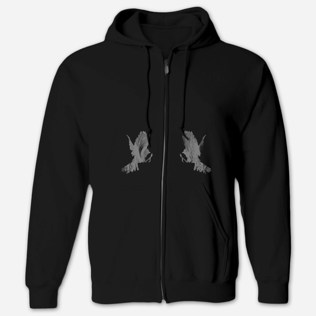 Crocodiles Black Zip Up Hoodie