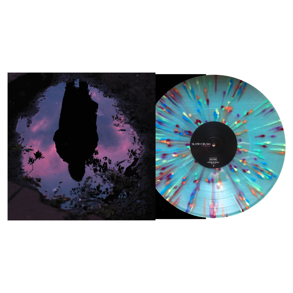Aurora 12" Transparent Sky Blue/Rainbow Splatter Vinyl