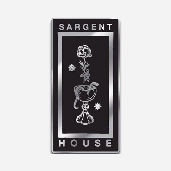 Wine, Snakes & Roses Black & Silver Enamel Pin