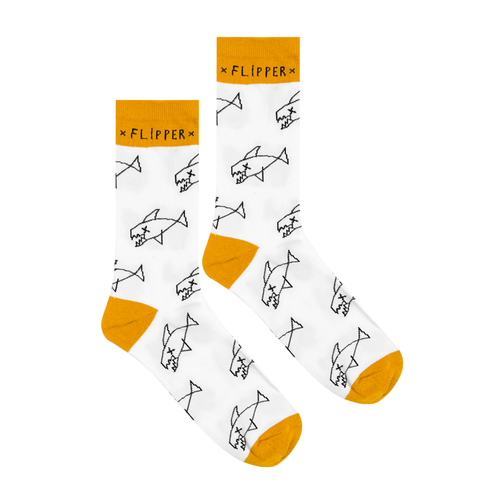 Fish - Yellow & White Socks