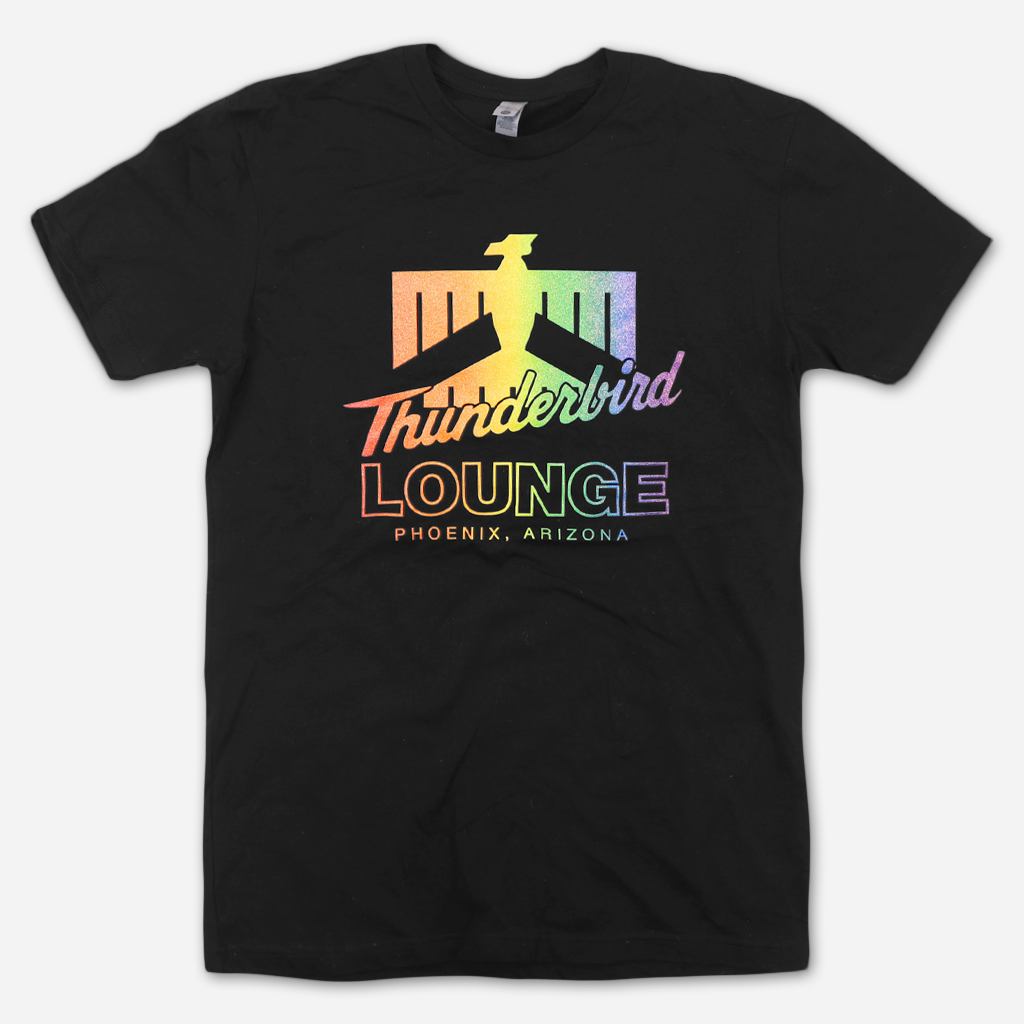 TL Glitter Rainbow Logo Black T-Shirt
