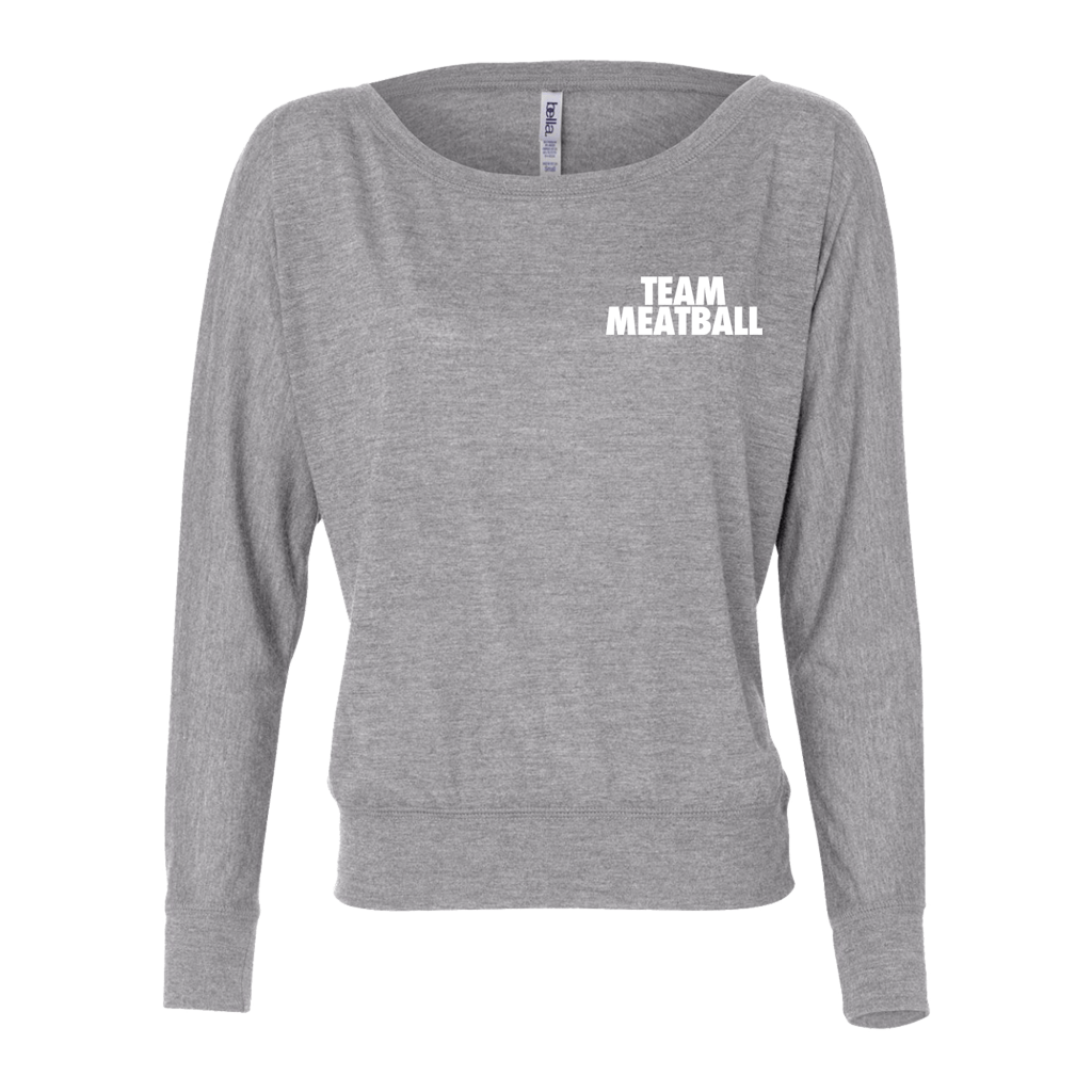 Team Meatball Flowy Off Shoulder Long Sleeve