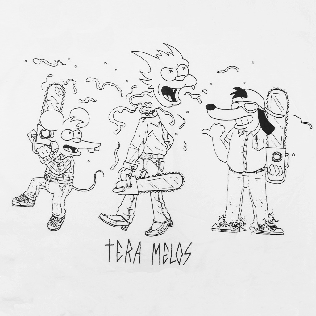Itchy, Scratchy, and Poochie White T-Shirt