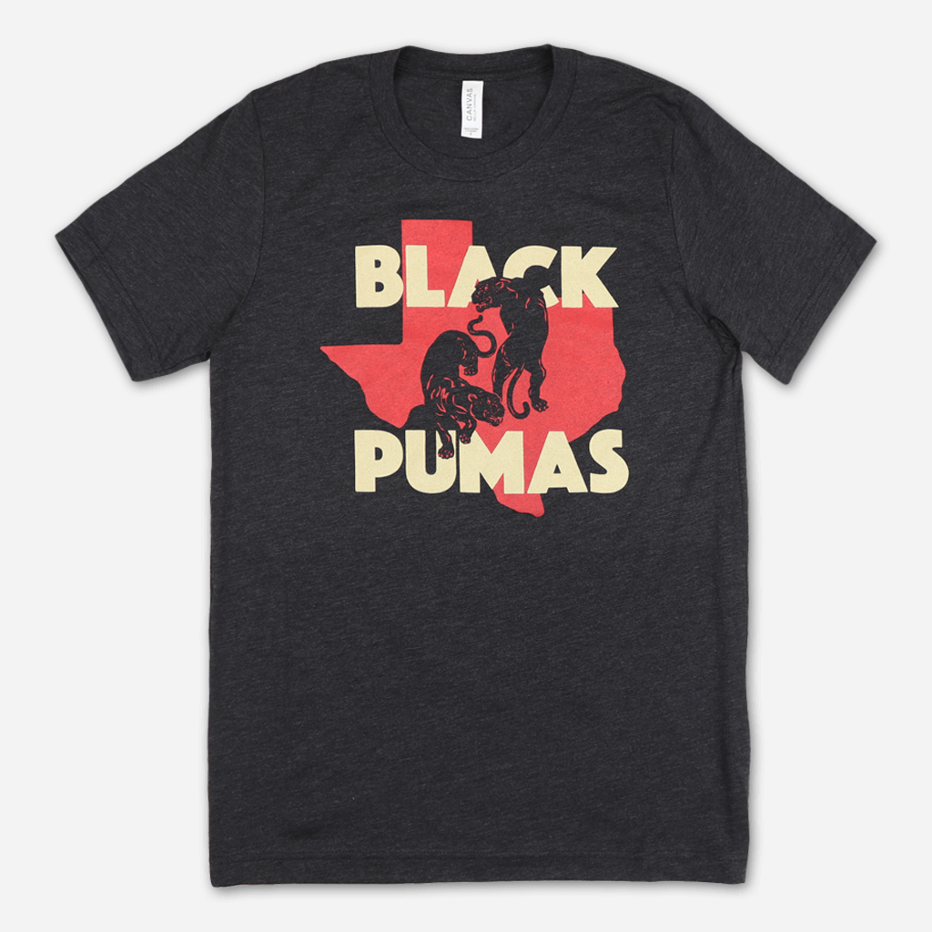 Black Pumas Texas Charcoal Black Triblend T-Shirt
