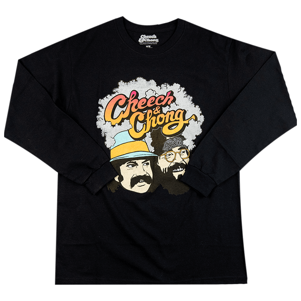 Smoke Color Cartoon Black Long Sleeve T-Shirt