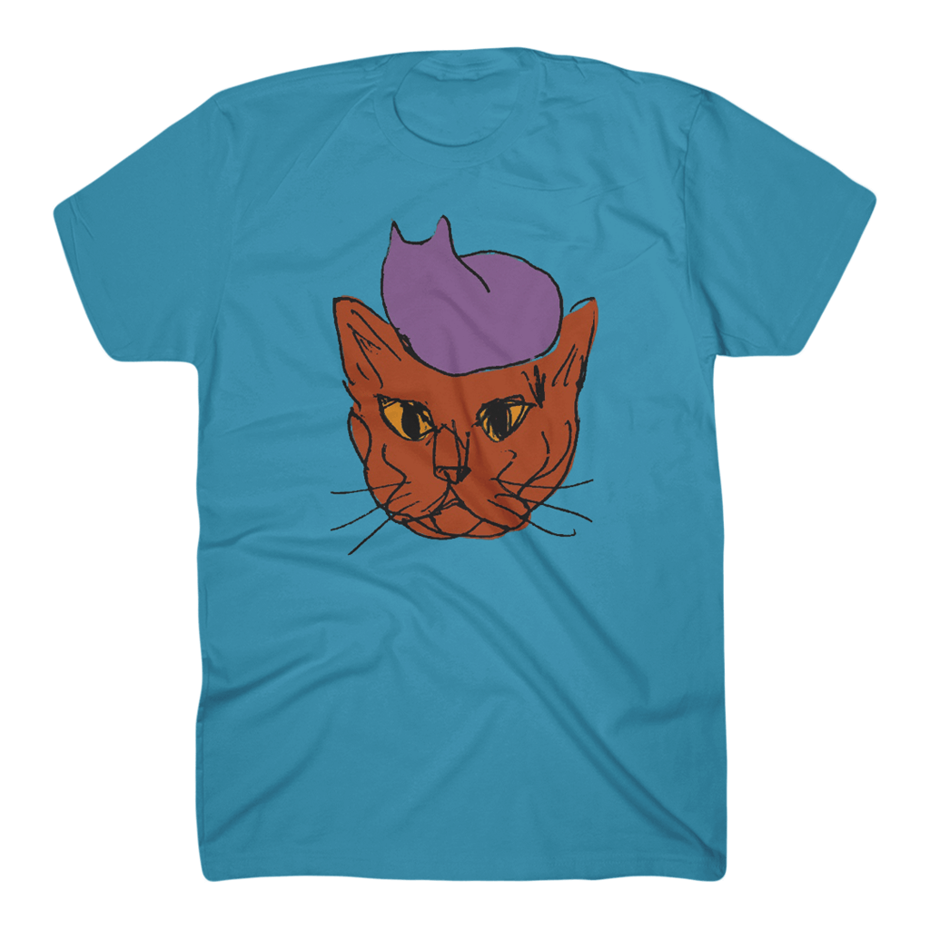 Cat on Cat Aqua T-Shirt