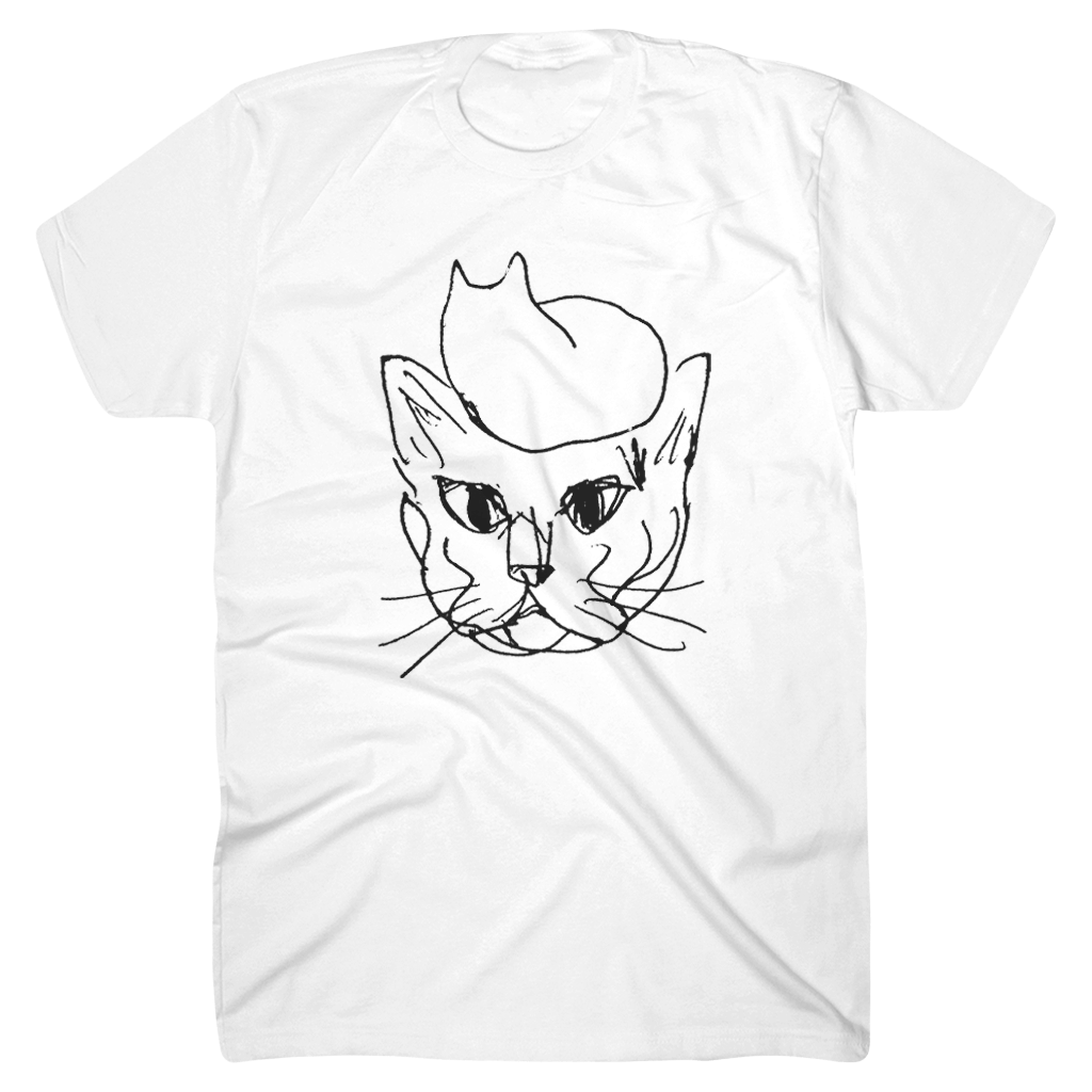 Cat on Cat White T-Shirt
