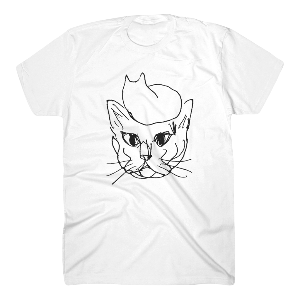 Cat on Cat White T-Shirt