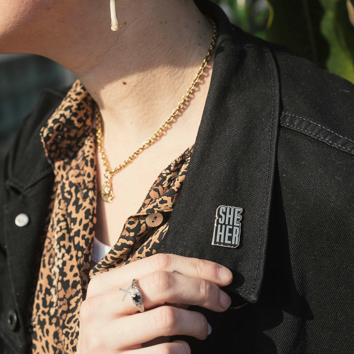 She/Her Pronoun Pin